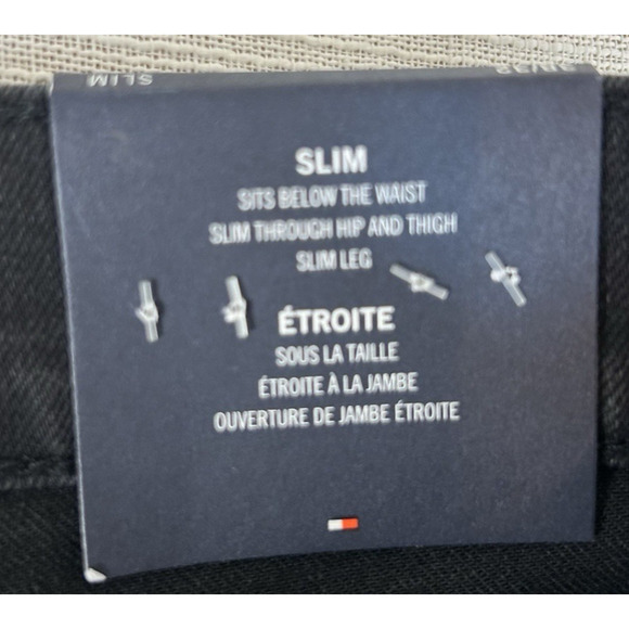 New Tommy Hilfiger THFlex Slim Mens Black Size 38x32 Jeans Stretch Denim NWT1092 - Picture 6 of 14